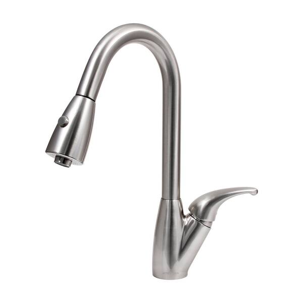 Dyconn Venta Single-Handle Pull-Down Sprayer Kitchen Faucet in Brushed Nickel