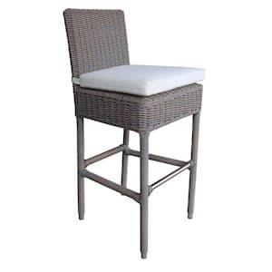Boca 24 in Kubu Grey Full Back metal Bar stool Counter Stool with metal Seat 1 Set of Included