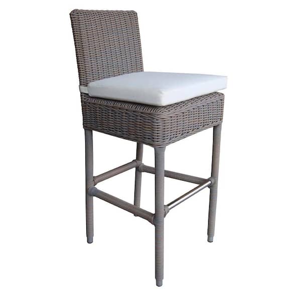 Padma's Plantation Boca 24 in Kubu Grey Full Back metal Bar stool Counter Stool with metal Seat 1 Set of Included