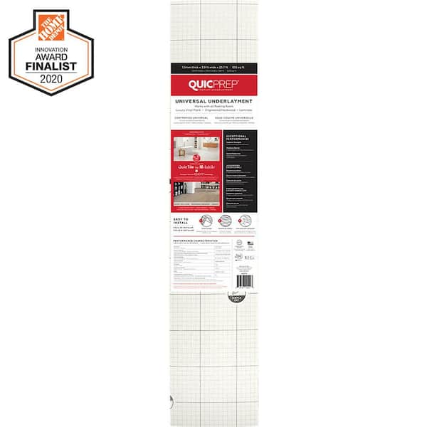 QuicPrep 100 sq. ft. 3.9 ft. x 25.7 ft. x 0.059 in. Universal Underlayment for QuicTile, Vinyl Plank, Laminate, Eng Hardwood