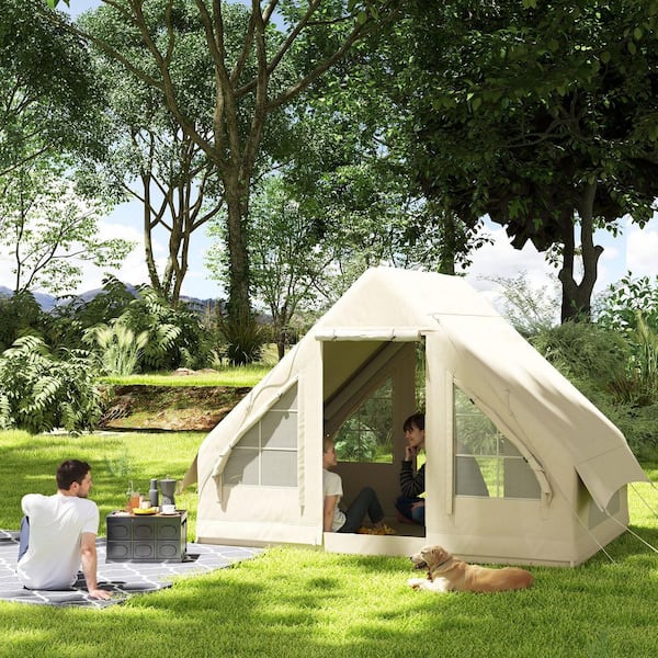 Outsunny 9.84 ft. x 78.7 ft. Inflatable Camping Tent with Hand