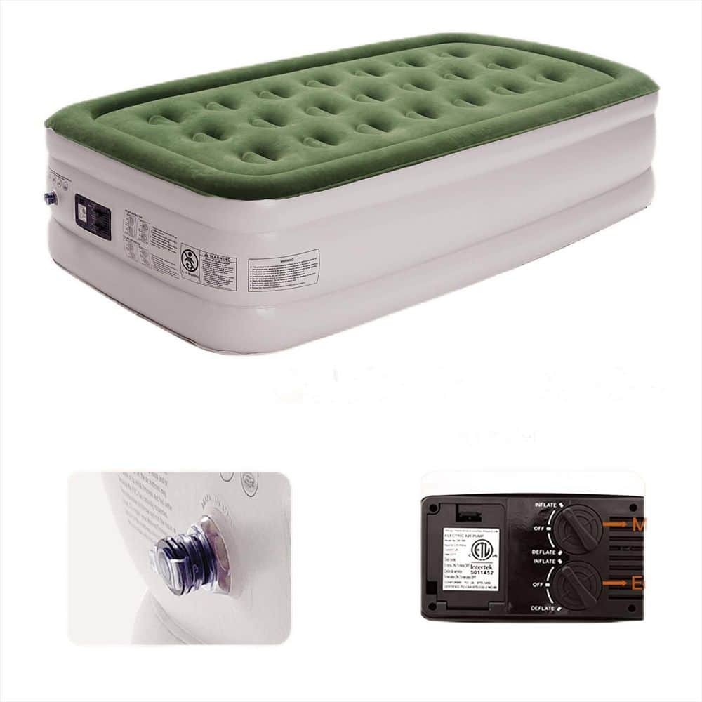 16 in. Durable Portable Twin Air Mattress with Built Pump for Camping Home 