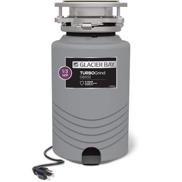 Glacier Bay TurboGrind 1/3 hp. Continuous Feed Garbage Disposal with Power Cord