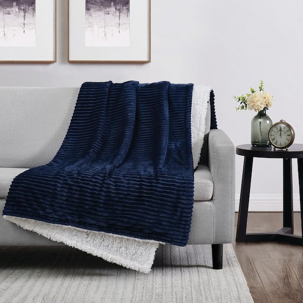 London Fog Corduroy Polyester Blue 50 x 70 Throw