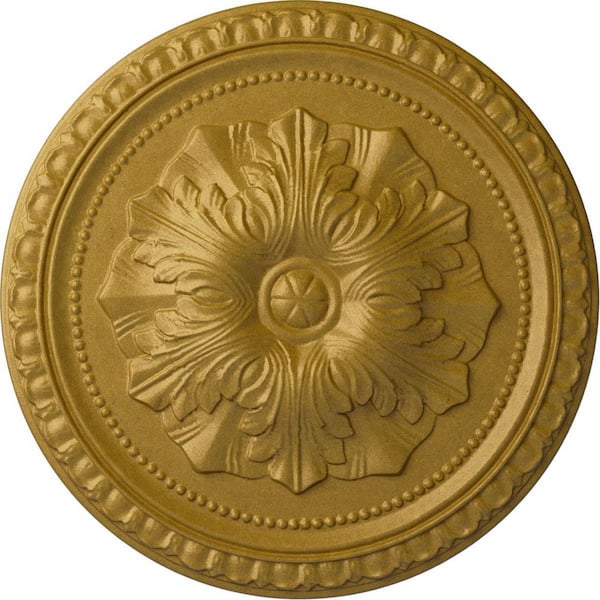 Ekena Millwork 18 in. x 1-3/8 in. Richmond Urethane Ceiling Medallion (Fits Canopies upto 2-5/8 in.), Pharaohs Gold