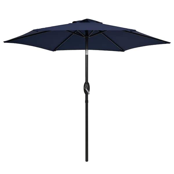 7.5 ft. Patio Market Crank and Tilt Umbrellas, Table Umbrellas,UV-Resistant Canopy in Navy Blue