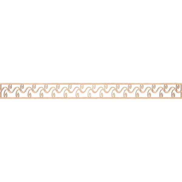 Ekena Millwork Tilden Fretwork 0.25 in. D x 46.375 in. W x 4 in. L Red Oak Wood Panel Moulding