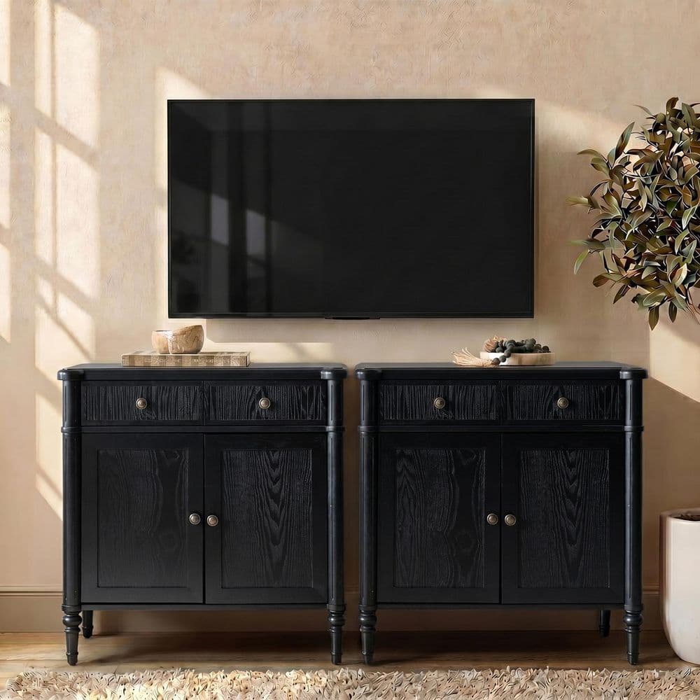 Raquel Black 32 in. Transitional 1-Drawer Accent Cabinet with 1 Shelves