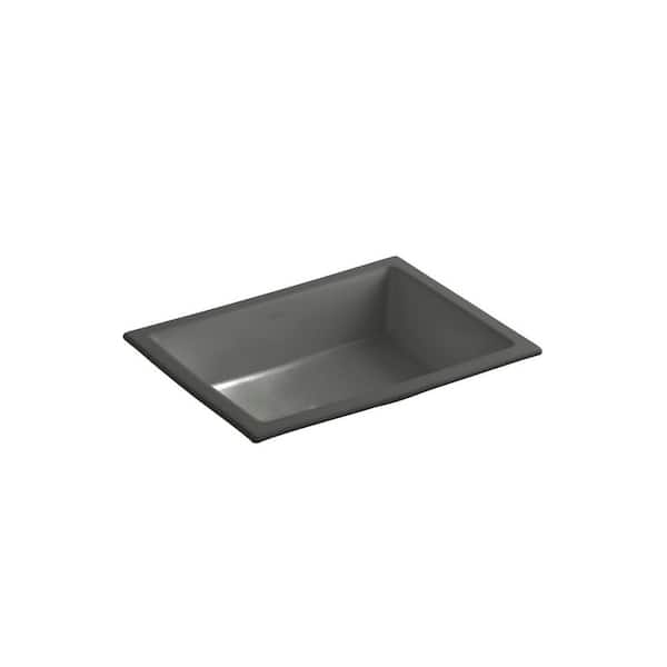 Verticyl 19-3/4 in. Rectangle Undermount Bathroom Sink in Thuder Grey