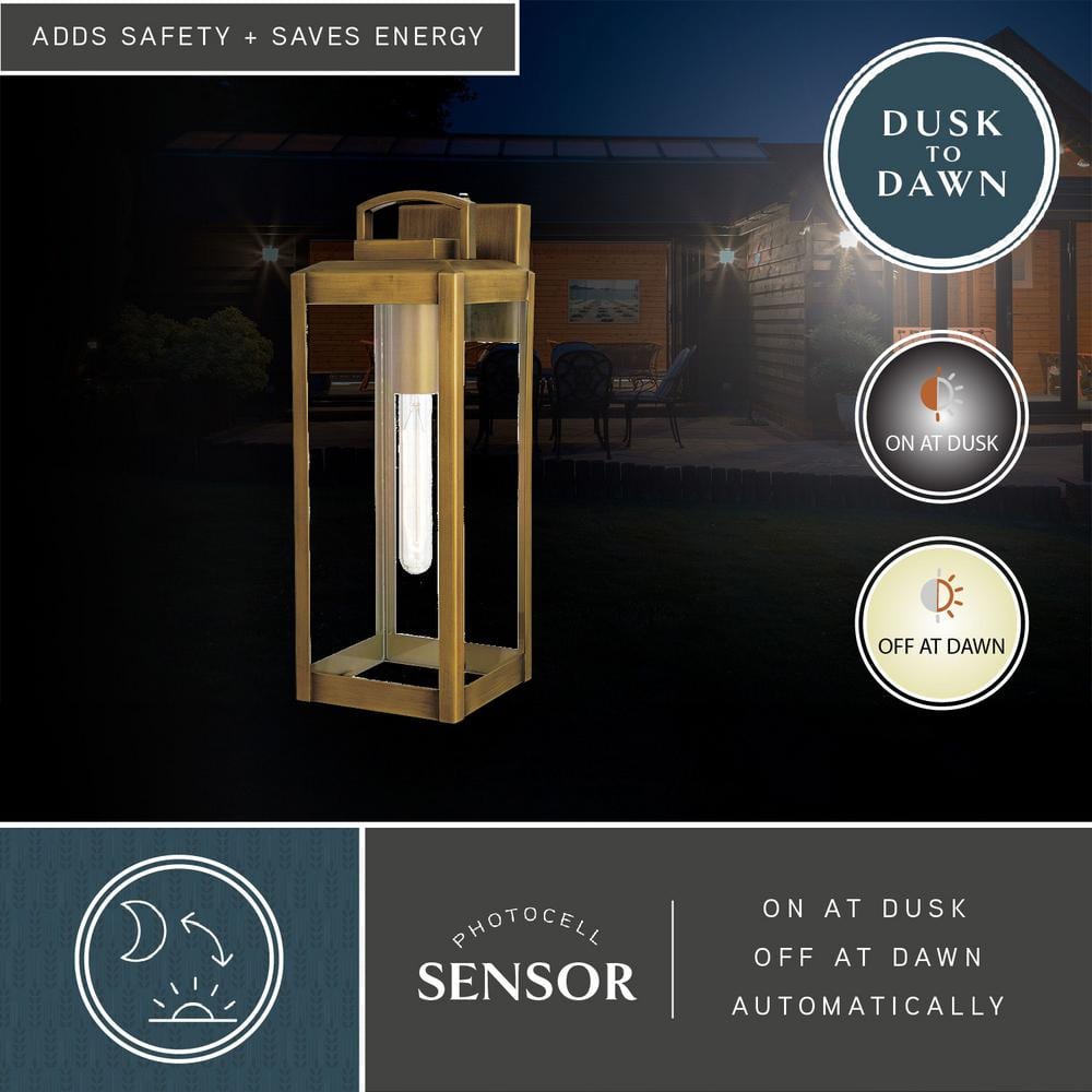 Kinzie Vintage Brass Gold Dimmable Outdoor Wall Sconce