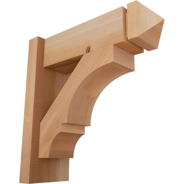 Ekena Millwork 6 in. x 16 in. x 16 in. Western Red Cedar Del Balboa Arts and Crafts Smooth Outlooker