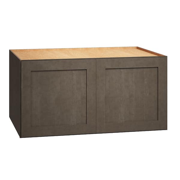 QuickShip Cottage 36 in. W x 24 in. D x 18 in. H Assembled Plywood Shaker Wall Bridge Kitchen Cabinet in Fieldstone