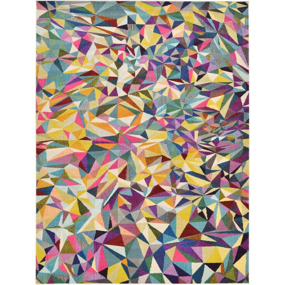 Colorful Geometric 9' x 12' Kids' Synthetic Area Rug