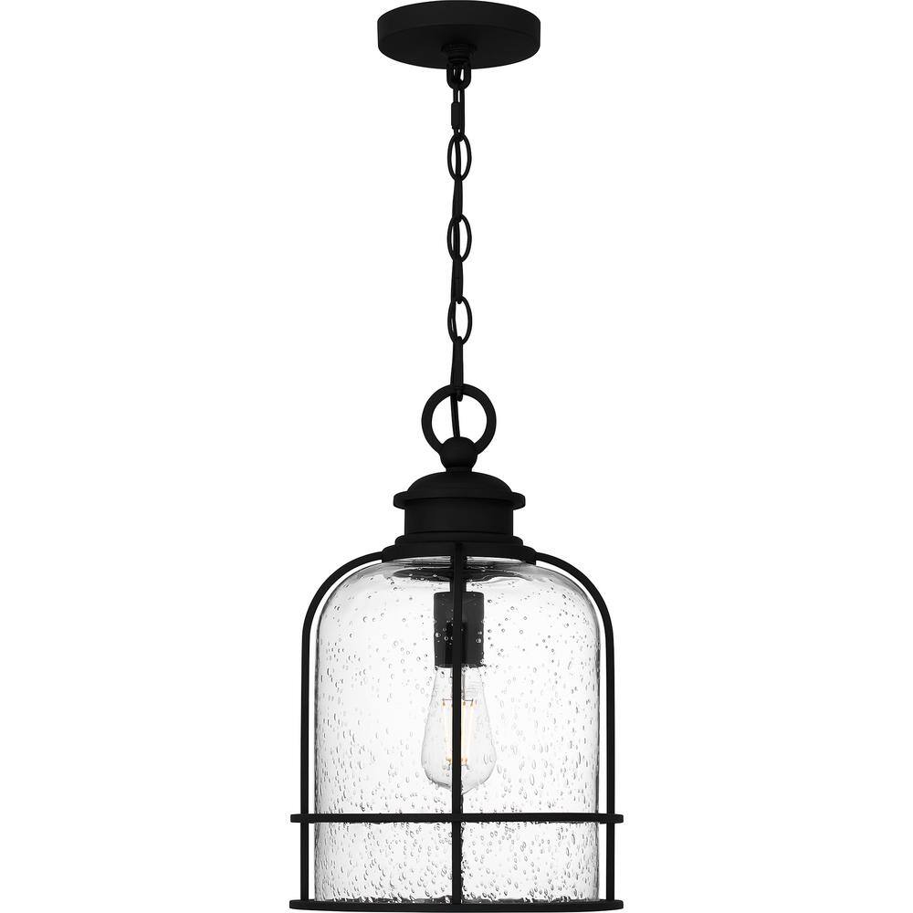 Earth Black Glass Industrial Outdoor Hanging Lantern