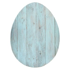 24 in. Turquoise Rustic Farmhouse Turquoise Wood Large Egg