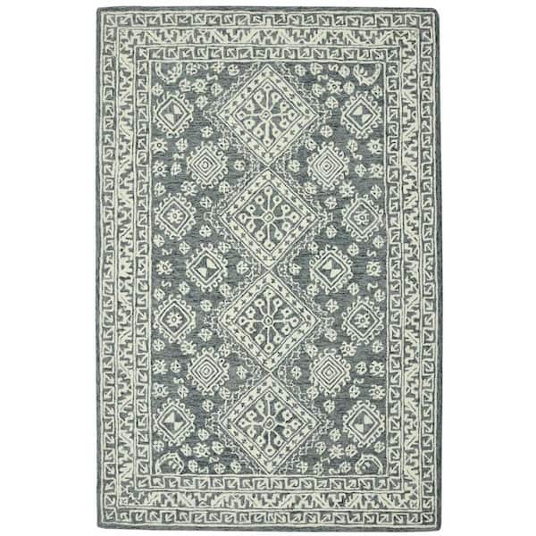 8 ft. x 10 ft. Multi-Colored Wool Oriental Hand Hooked Area Rug