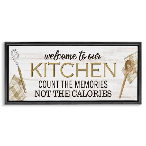 Count Memories Not Calories by Kim Allen Black Floater Frame Graphic Art Print Food 31 in. x 15 in.
