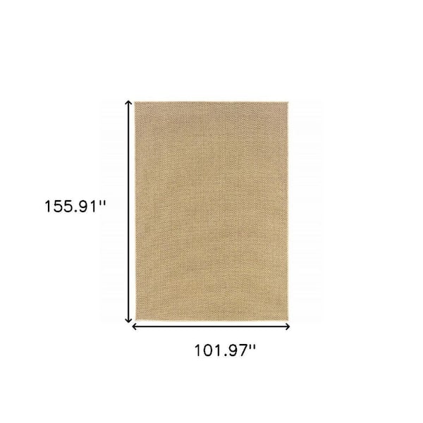 Beige 9 ft. x 13 ft. Loomed Polypropylene Rectangle Indoor/Outdoor Area Rug