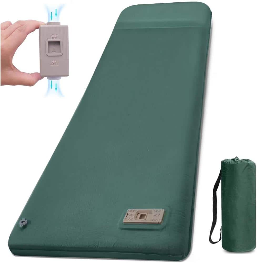 Self-Inflating Sleeping Pad 3.2 in. Memory Foam 4-Season R-9.5 Camping Mat for Tent Green price history on PriceWatchPro