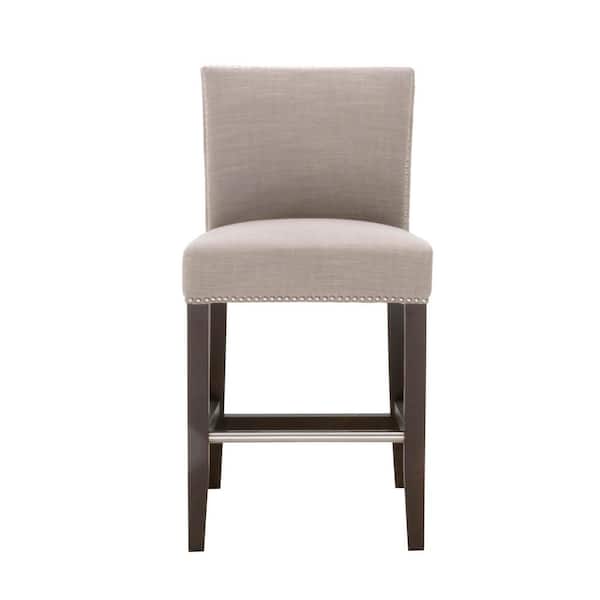 Orient Express Furniture Soho 26 in. Almond Fabric, Espresso Counter Stool
