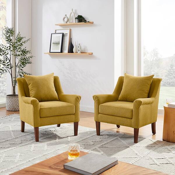 Yellow pattern accent discount chair