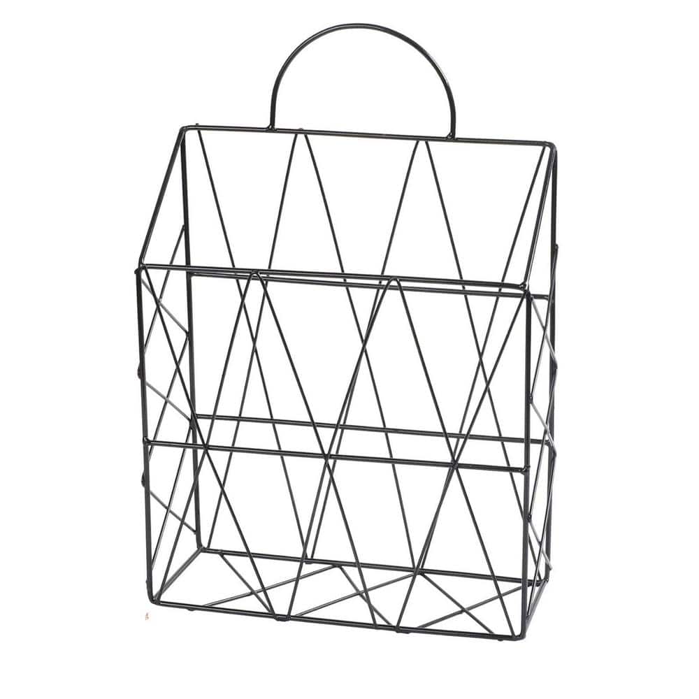 Hanging Wall Files Magazine Holder, Mial Organizer Metal Wire Mounted Storage Baskets Portable File Holder, Black price history on PriceWatchPro