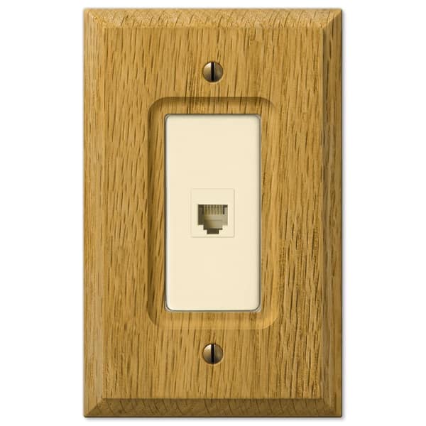 AMERELLE Carson 1 Gang Phone Wood Wall Plate - Light Oak