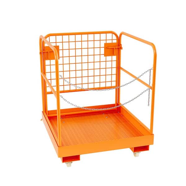 Forklift Safety Cage with Caster, 36 x 36 in. Heavy Duty Forklift Cage,Forklift Man Basket with Chian and Safety Lock up