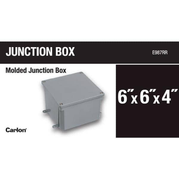 6"x6"x4" With Water Tight Seal NEW Cantex 5133710 PVC Junction Box 