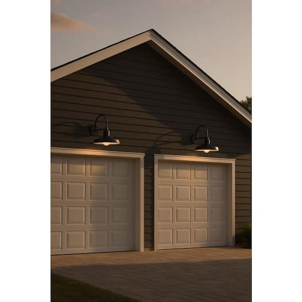 Forge 1-Light Black Hardwired Outdoor Wall Lantern Sconce