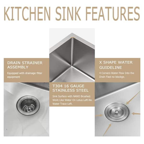 30 Undermount Single Bowl Stainless Steel Handmade Kitchen Sink & Drain  Strainer, Bottom Grid, All in One (30 x 18 x 9) - On Sale - Bed Bath &  Beyond - 32853306