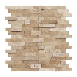 Beige 11.5 in. x 10.7 in. Natural Marble Peel and Stick Backsplash Mosaic Wall Tile (4.3 sq. ft./Case)