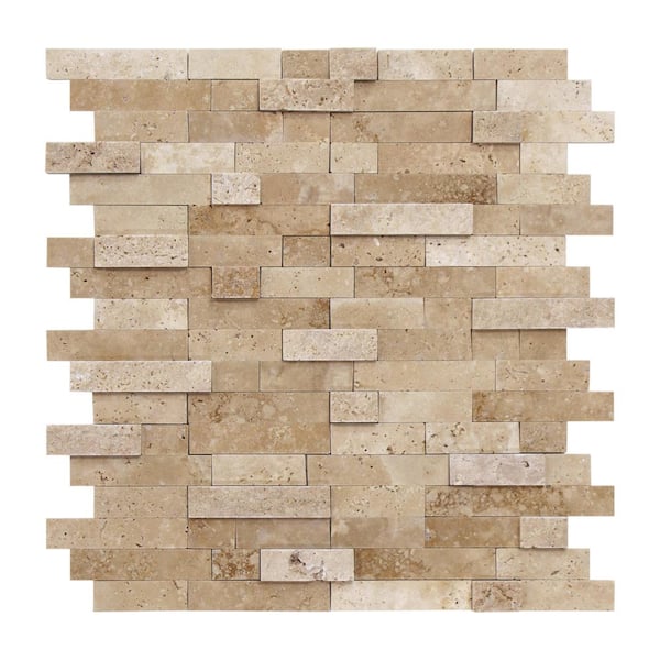 sunwings Beige 11.5 in. x 10.7 in. Natural Marble Peel and Stick Backsplash Mosaic Wall Tile (4.3 sq. ft./Case)