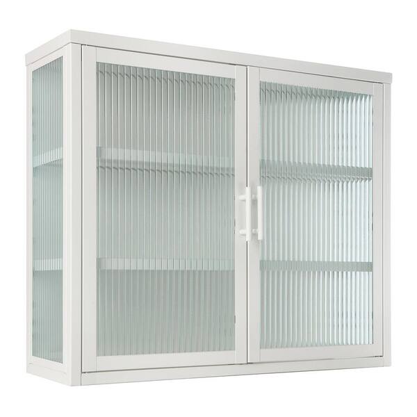 Unbranded 27.6 in. W x 9.1 in. D x 23.6 in. H Bathroom White Linen Cabinet