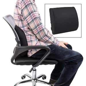 Black Ergonomic Lower Back Cushion Chair Pad