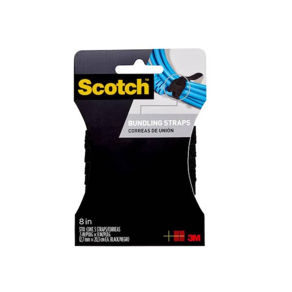 Scotch 1/2 in. x 8 in. Black Bundling Straps (6-Pack)