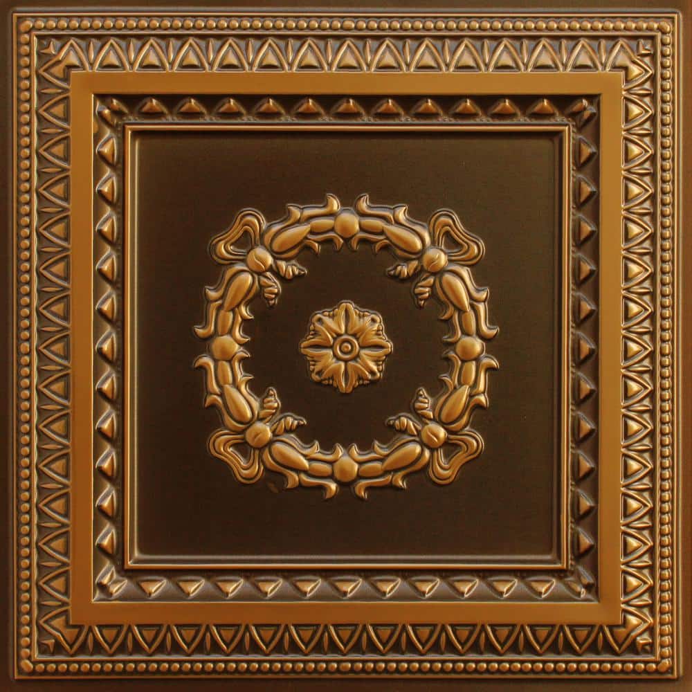 Falkirk Perth Antique Gold 2 ft. x 2 ft. Decorative Rustic Glue Up or Lay In Ceiling Tile (40 sq. ft./case) price history on PriceWatchPro