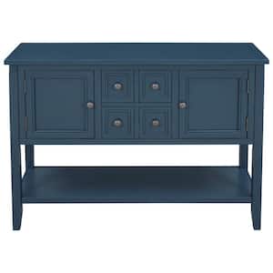 46 in. Antique Navy TRExM Cambridge Series Buffet Sideboard Console Table with Bottom Shelf