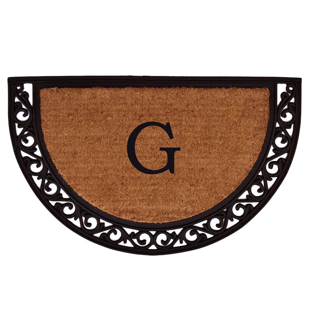 Ornate Scroll 30 in. x 48 in. Coir Monogrammed Door Mat (Letter G) price history on PriceWatchPro