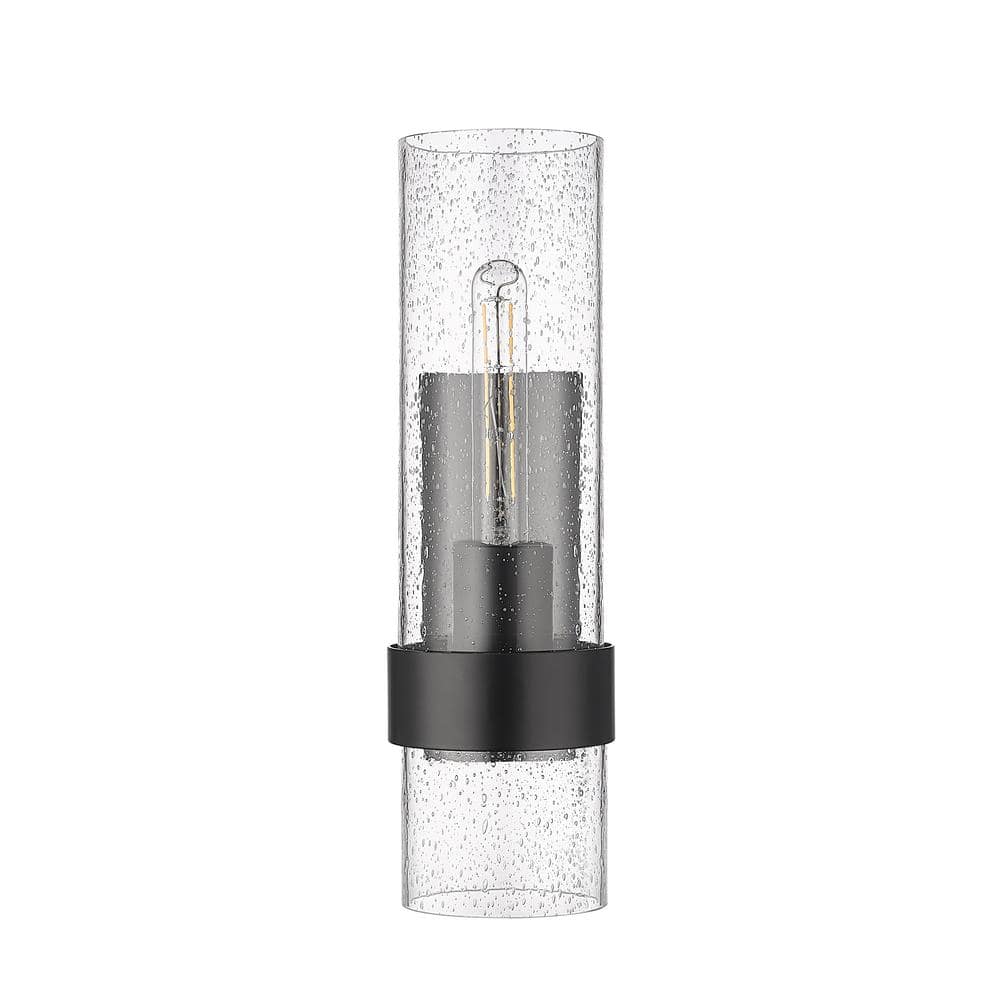 4.75 in. 1-Light Matte Black Sconce Clear Seeded price history on PriceWatchPro