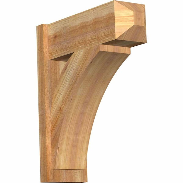 Ekena Millwork 8 in. x 26 in. x 22 in. Western Red Cedar Thorton Craftsman Rough Sawn Outlooker