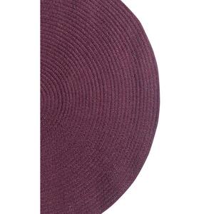 Country Braid Collection Burgundy Solid 40" x 60" Tri-Circle 100% Polypropylene Reversible Solid Area Rug