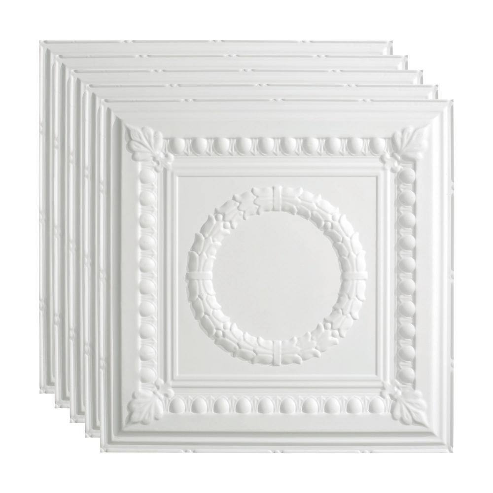 Matte White 24'' x 24'' Textured PVC Ceiling Tiles