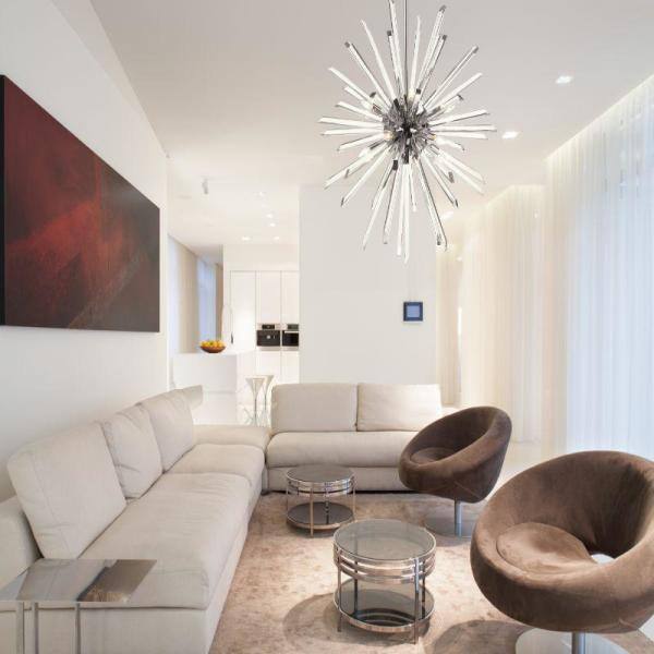 Chrome and Crystal 10-Light Modern Chandelier