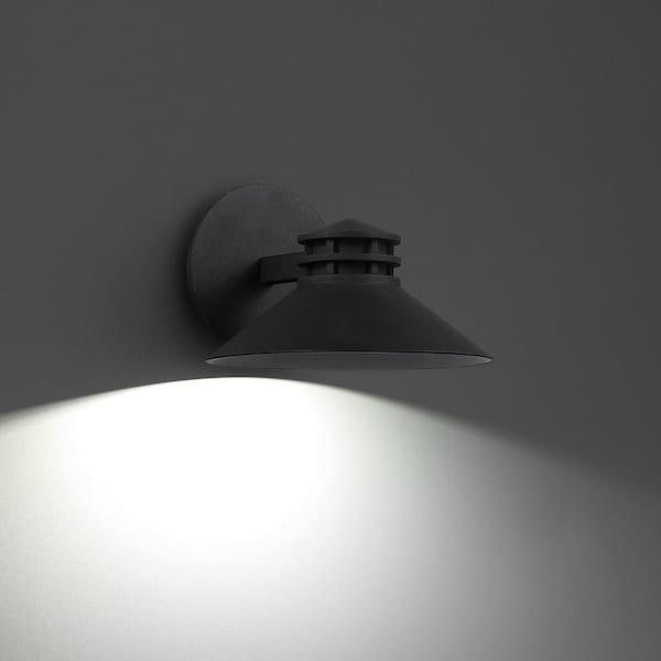 Sodor 10 in. Black Integrated LED Outdoor Wall Sconce, 3000K