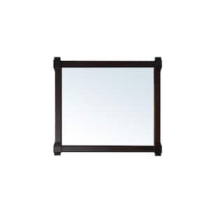 Brittany 42.9 in. W x 39.2 in. H Framed Square Bathroom Vanity Mirror in Burnished Mahogany