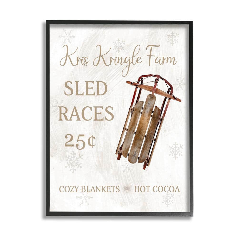 Sleigh Races Sign Stupell Industries Sled Races Holiday Sign by Conrad Knutsen 1-Piece ...