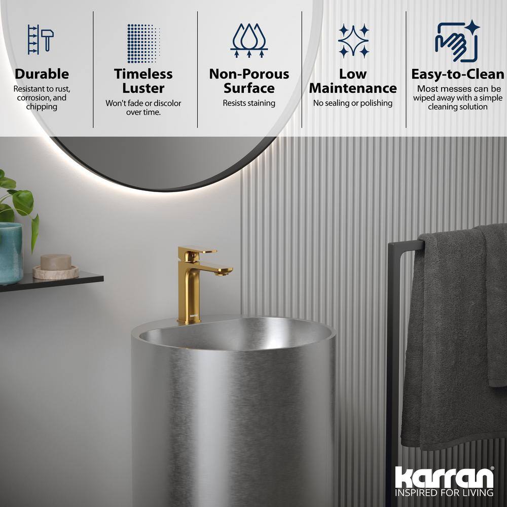 Karran Cinox 16.5'' Stainless Steel Circular Bathroom Sink