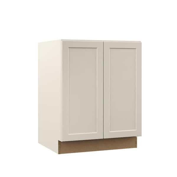 Hampton Bay Designer Series Melvern 27 in. W 21 in. D 34.5 in. H Assembled Shaker Full Height Base Bath Cabinet in Cloud