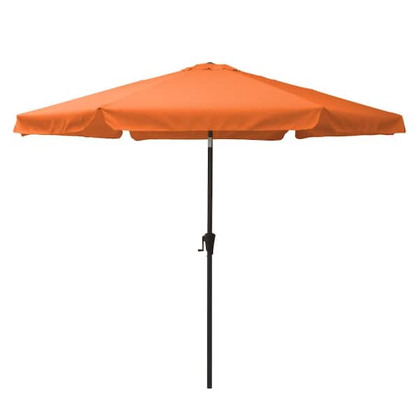 CorLiving 10 ft. Steel Market Crank Open Patio Umbrella in Orange